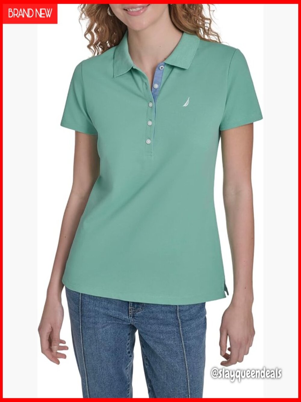 Short Sleeve Button Placket Polo Top, Versatile Work & Casual Wear